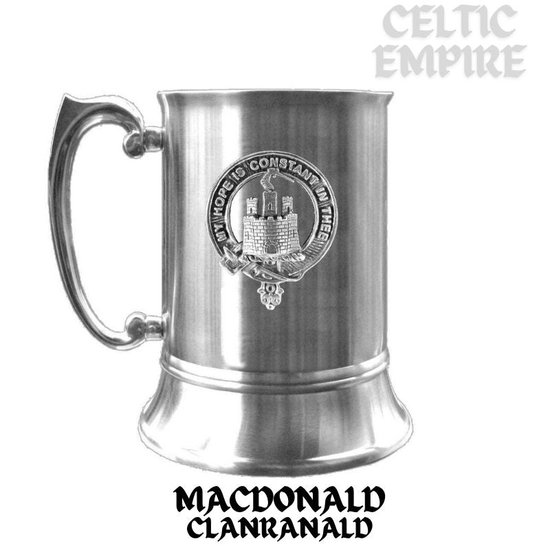 MacDonald (Family Clanranald) Scottish Family Clan Crest Badge Tankard