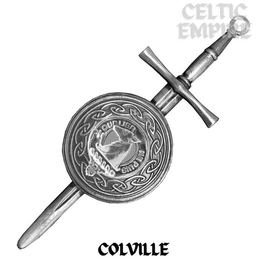 Colville Scottish Family Clan Dirk Shield Kilt Pin