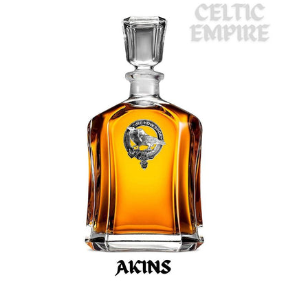 Akins Family Clan Crest Badge Skye Decanter