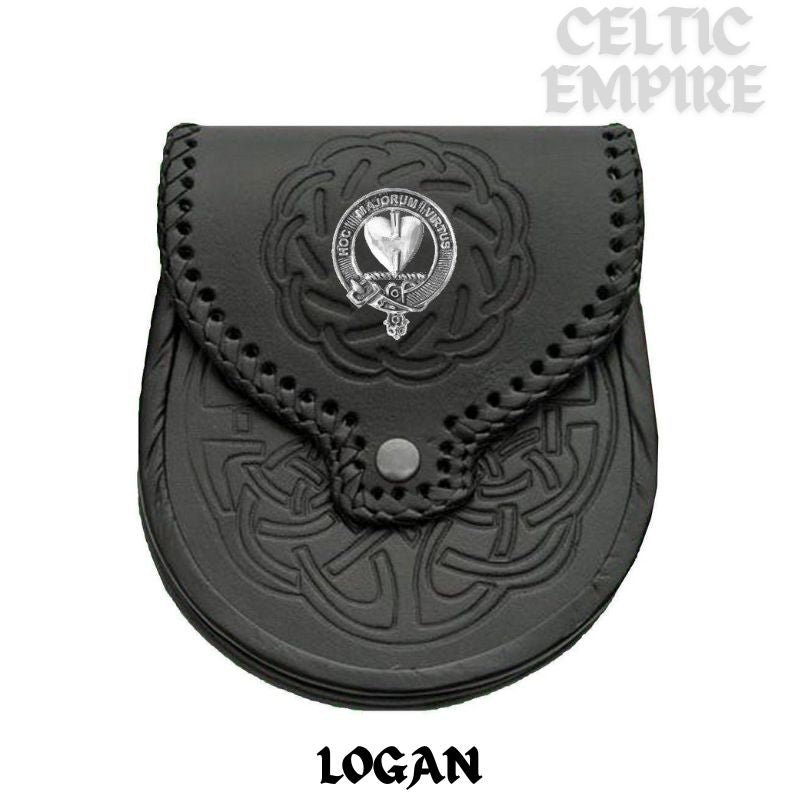Logan Scottish Family Clan Badge Sporran, Leather