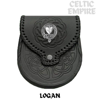 Logan Scottish Family Clan Badge Sporran, Leather