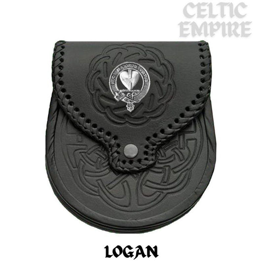 Logan Scottish Family Clan Badge Sporran, Leather