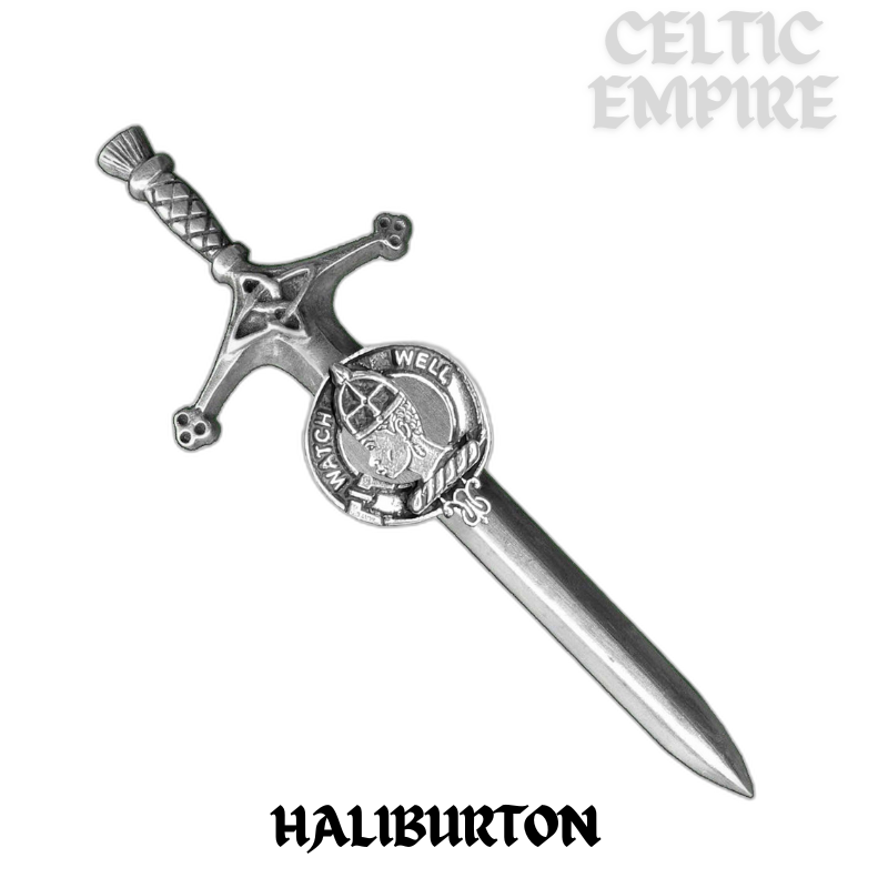 Haliburton Family Clan Crest Kilt Pin, Scottish Pin