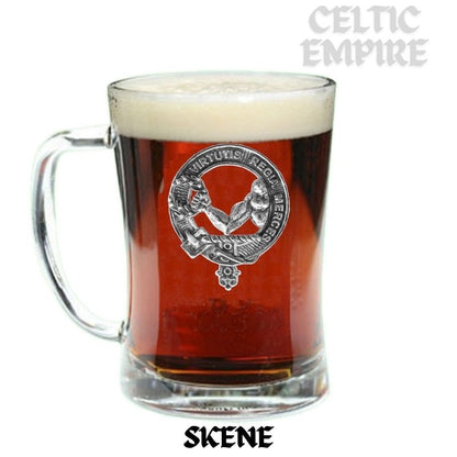 Skene Family Clan Crest Badge Glass Beer Mug