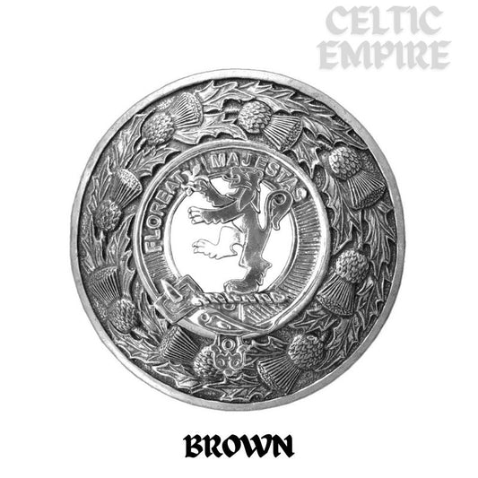 Brown Family Clan Badge Scottish Plaid Brooch