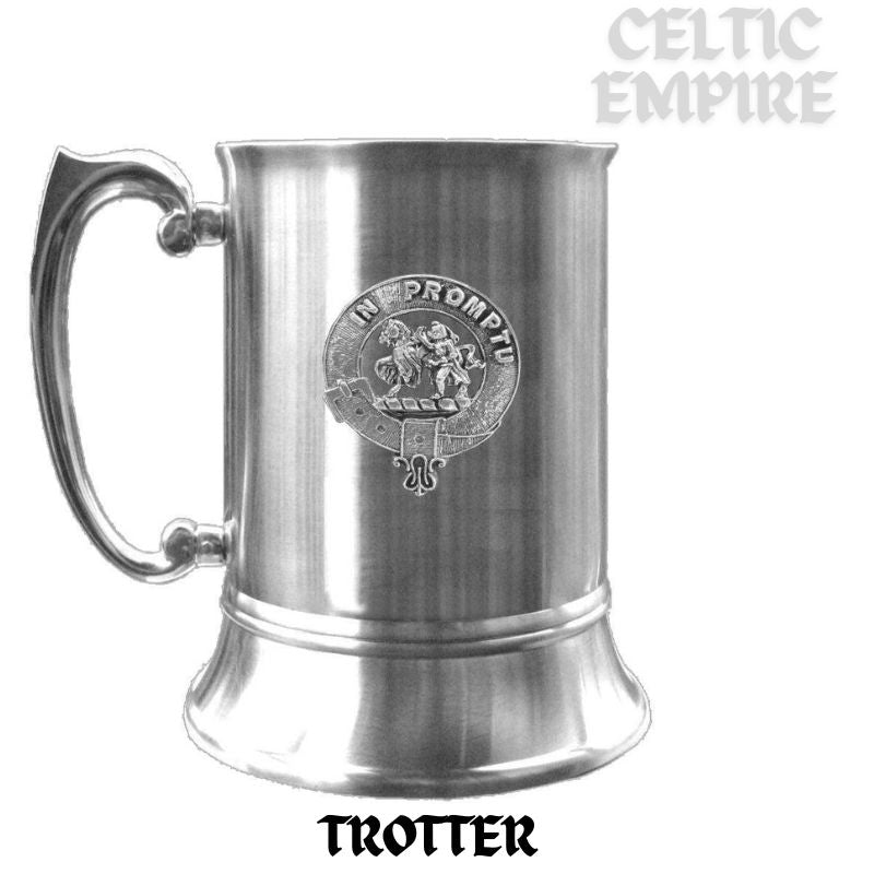 Trotter Scottish Family Clan Crest Badge Tankard