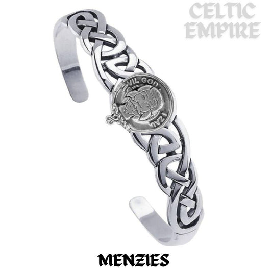 Menzies Family Clan Crest Celtic Cuff Bracelet