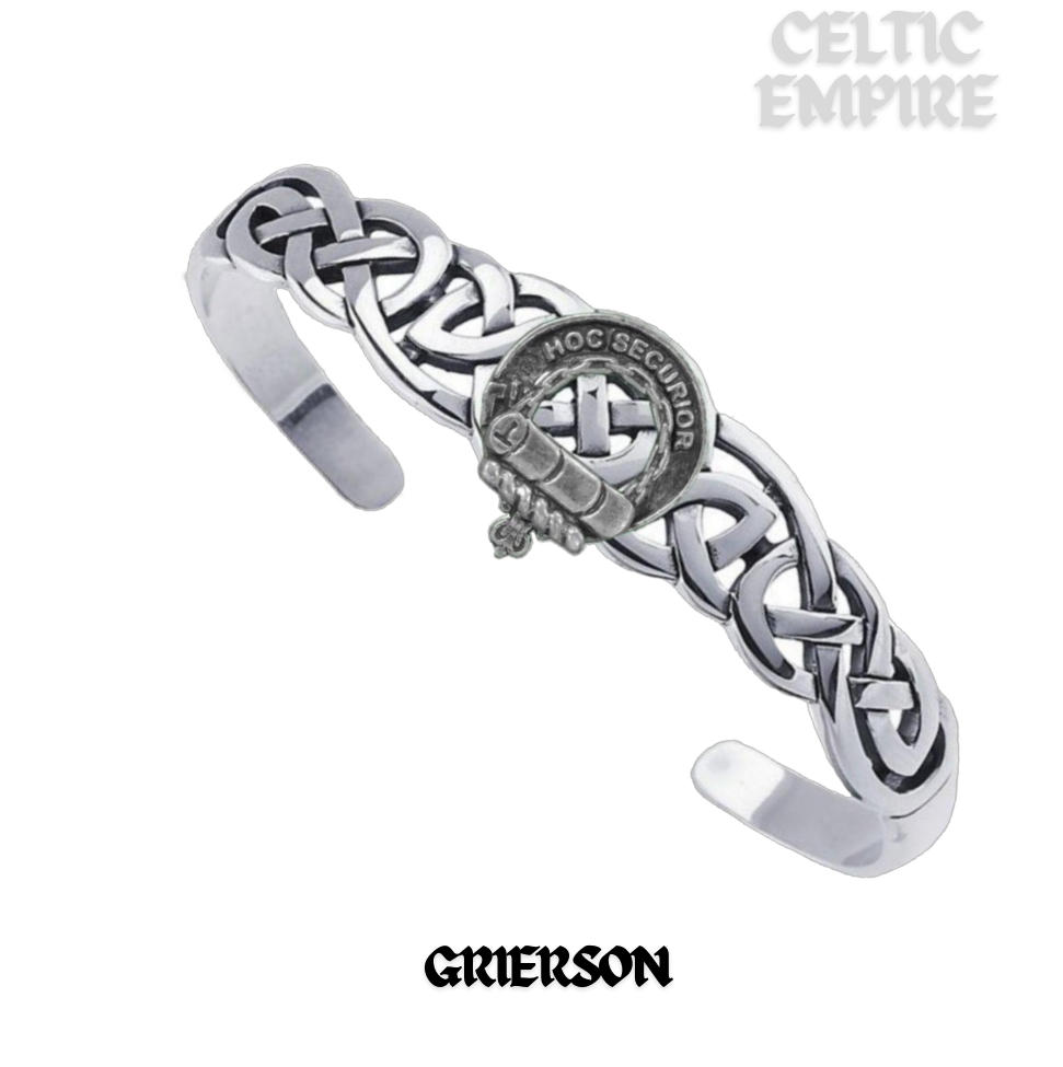 Grierson Family Clan Crest Celtic Cuff Bracelet