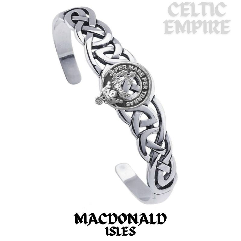 MacDonald (Isles) Family Clan Crest Celtic Cuff Bracelet