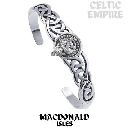 MacDonald (Isles) Family Clan Crest Celtic Cuff Bracelet