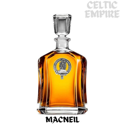 MacNeill Barra Family Clan Crest Badge Whiskey Decanter