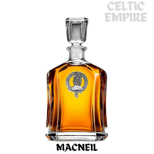 MacNeill Barra Family Clan Crest Badge Whiskey Decanter