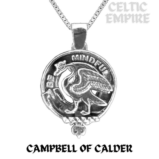 Campbell Calder Large 1" Scottish Family Clan Crest Pendant - Sterling Silver