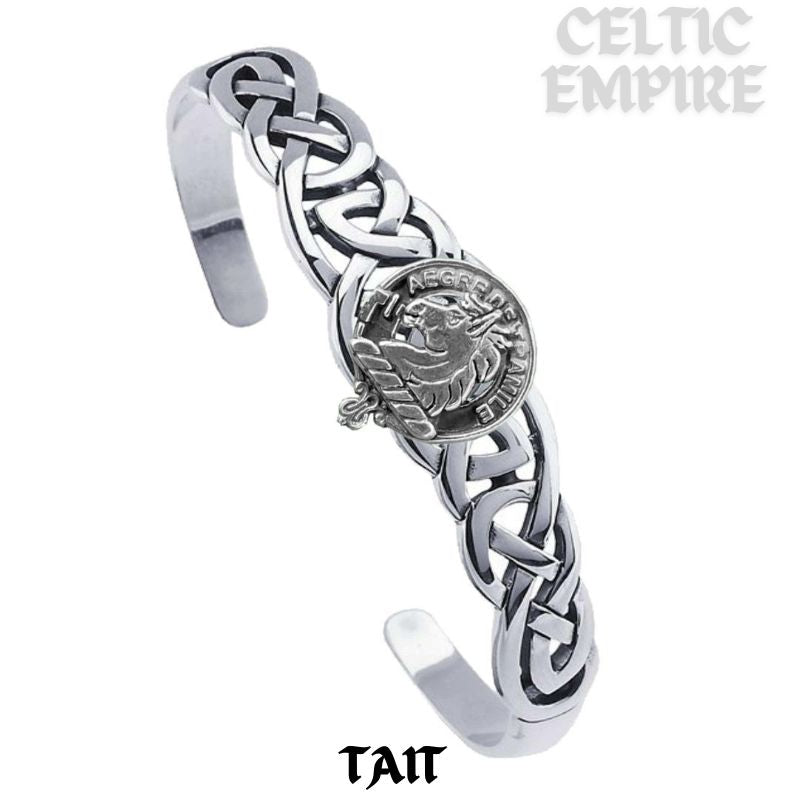 Tait Family Clan Crest Celtic Cuff Bracelet