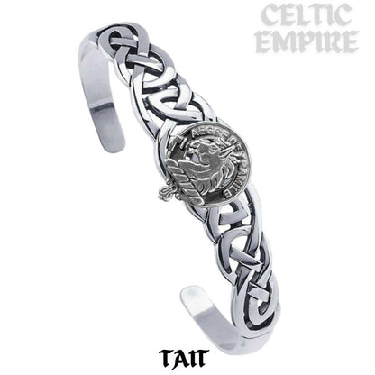 Tait Family Clan Crest Celtic Cuff Bracelet