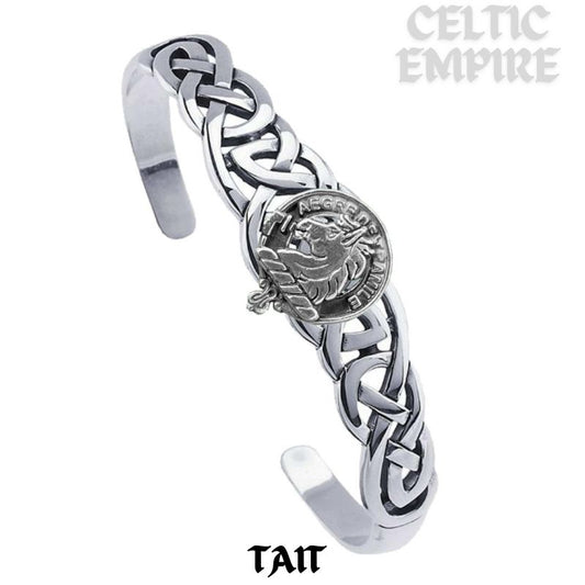 Tait Family Clan Crest Celtic Cuff Bracelet
