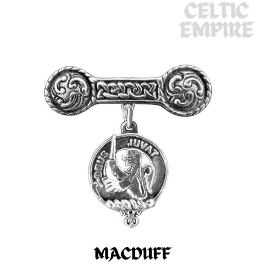 MacDuff Family Clan Crest Iona Bar Brooch - Sterling Silver