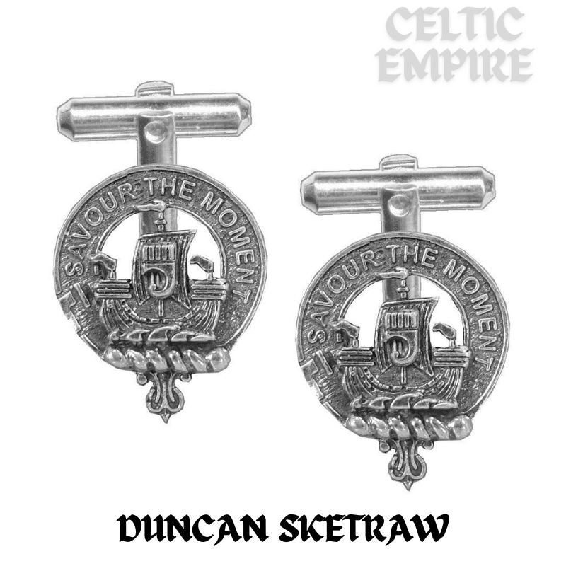 Duncan Sketraw Scottish Family Clan Crest Cufflinks