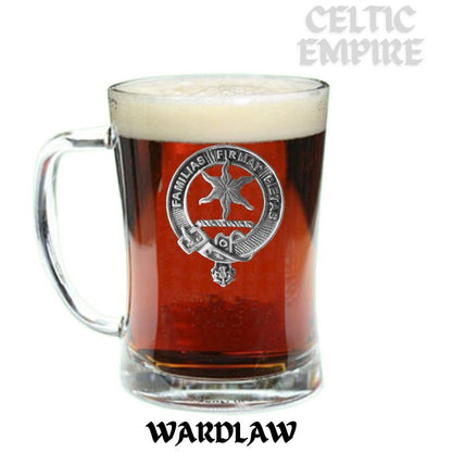 Wardlaw Family Clan Crest Badge Glass Beer Mug