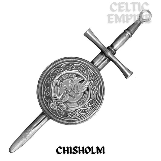 Chisholm Scottish Family Clan Dirk Shield Kilt Pin
