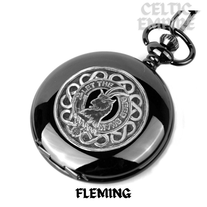 Fleming Scottish Family Clan Crest Pocket Watch