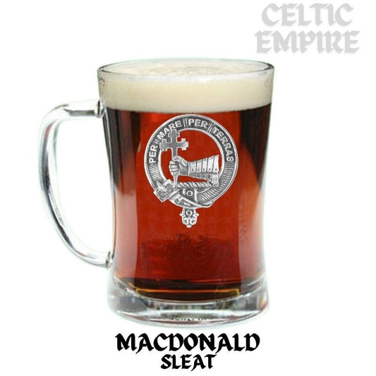 MacDonald (Sleat) Family Clan Crest Badge Glass Beer Mug