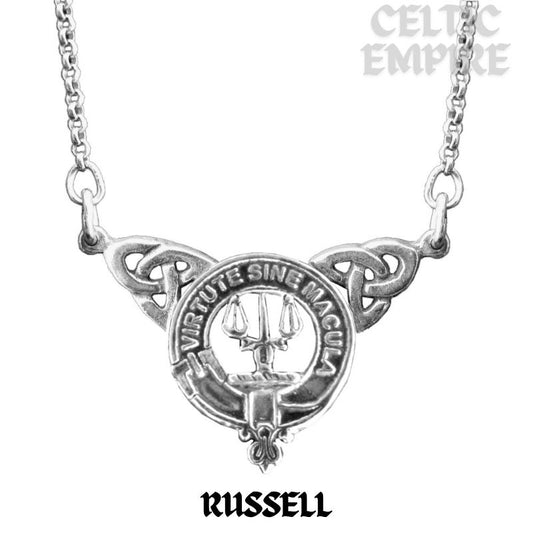 Russell Family Clan Crest Double Drop Pendant