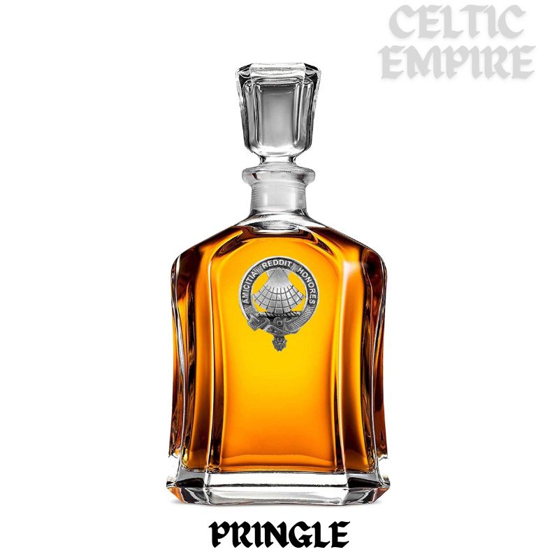 Pringle Family Clan Crest Badge Skye Decanter