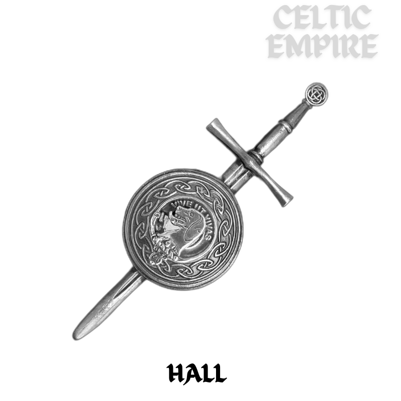 Hall Scottish Family Clan Dirk Shield Kilt Pin