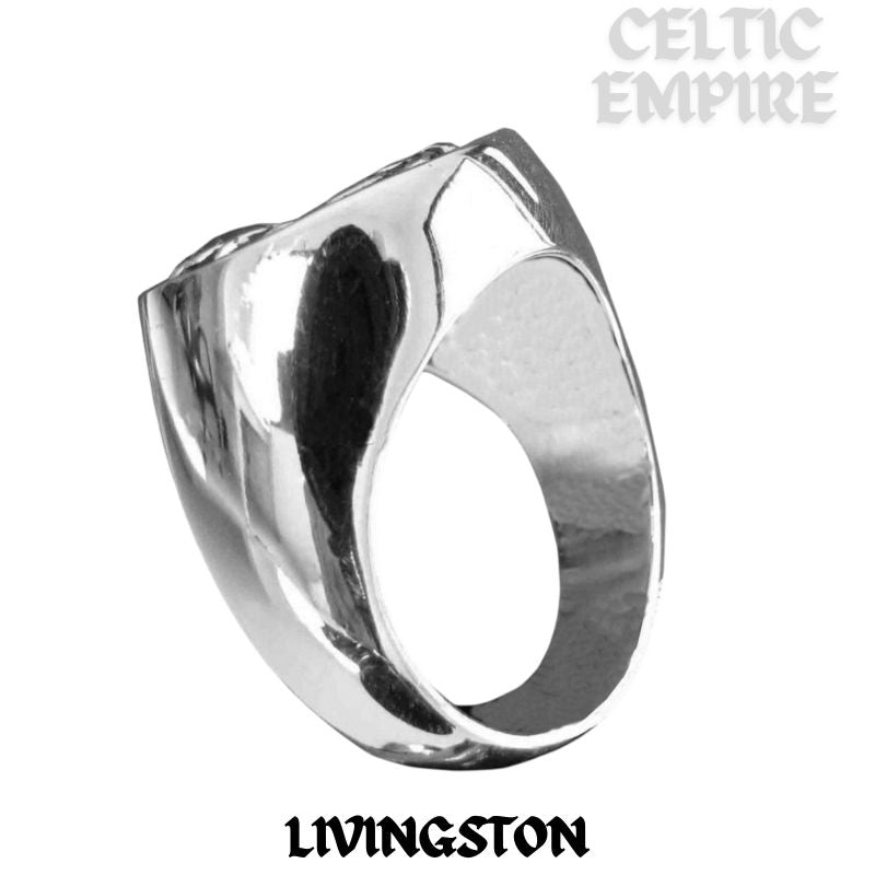 Livingston Scottish Family Clan Crest Ring Sterling Silver and Karat Gold