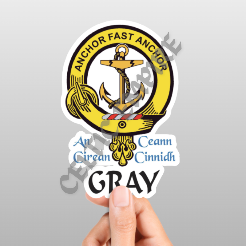Gray Family Clan Crest Decal | Custom Scottish Heritage Car & Laptop Stickers