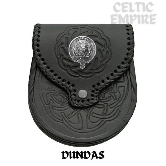 Dundas Scottish Family Clan Badge Sporran, Leather