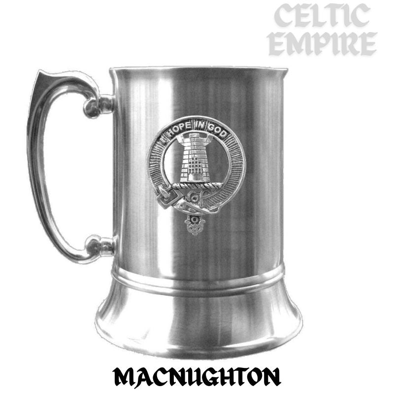 MacNaughton Scottish Family Clan Crest Badge Tankard