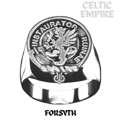Forsythe Scottish Family Clan Crest Ring  ~  Sterling Silver and Karat Gold