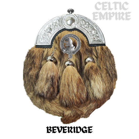Beveridge Scottish Family Clan Crest Badge Dress Fur Sporran