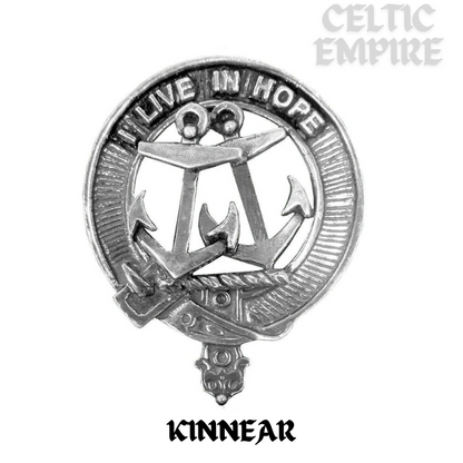 Kinnear Family Clan Crest Scottish Pewter Cap Badge