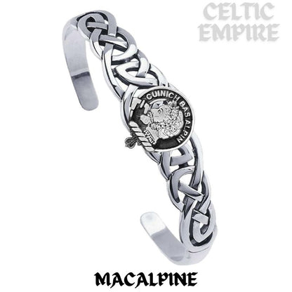 MacAlpin Family Clan Crest Celtic Cuff Bracelet