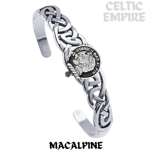 MacAlpin Family Clan Crest Celtic Cuff Bracelet