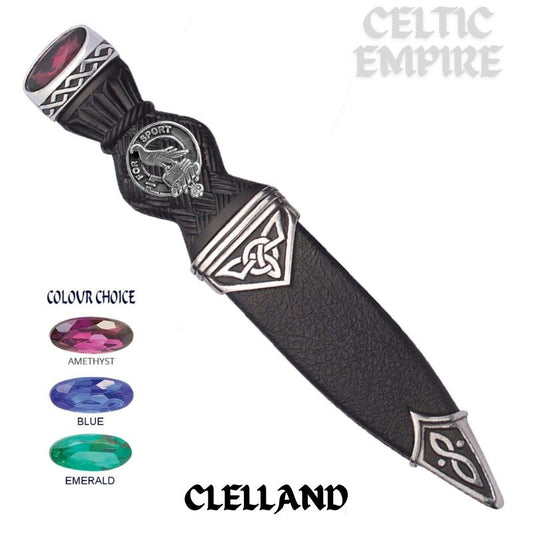 Clelland Interlace Family Clan Crest Sgian Dubh, Scottish Knife