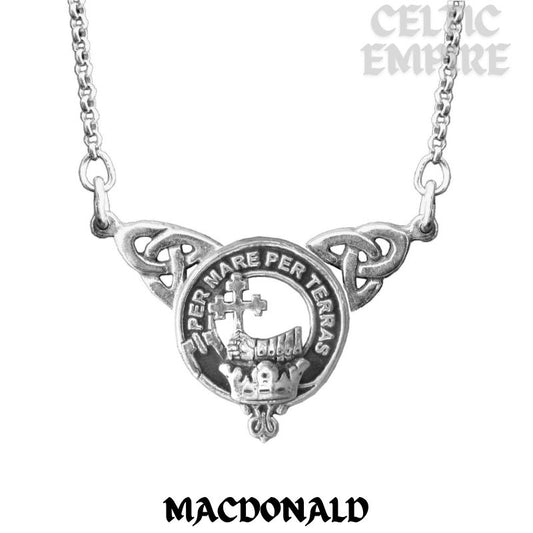 MacDonald Family Clan Crest Double Drop Pendant