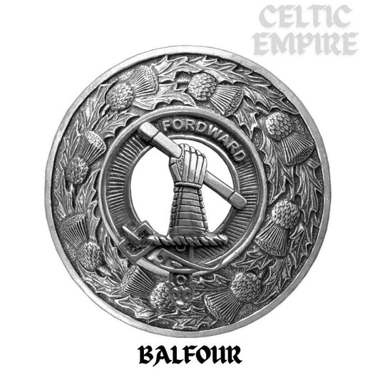 Balfour Family Clan Badge Scottish Plaid Brooch
