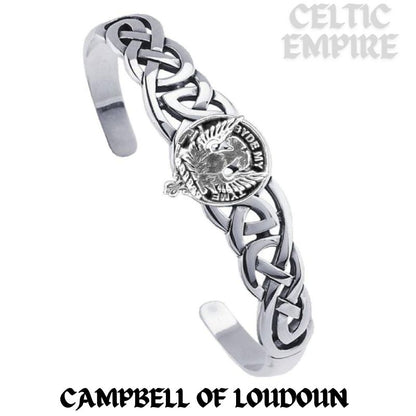 Campbell Loudoun Family Clan Crest Celtic Cuff Bracelet