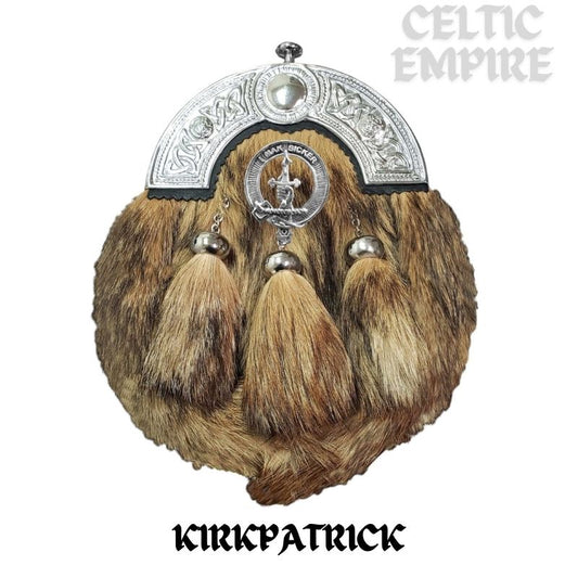 Kirkpatrick Scottish Family Clan Crest Badge Dress Fur Sporran