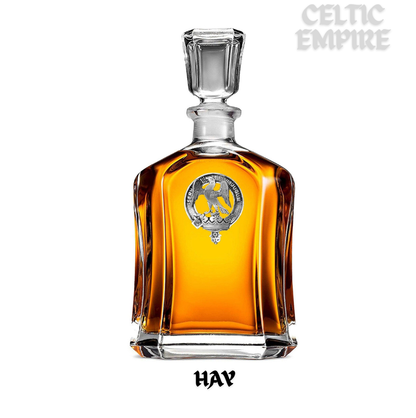 Hay Family Clan Crest Badge Whiskey Decanter