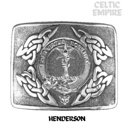 Henderson Family Clan Crest Interlace Kilt Belt Buckle