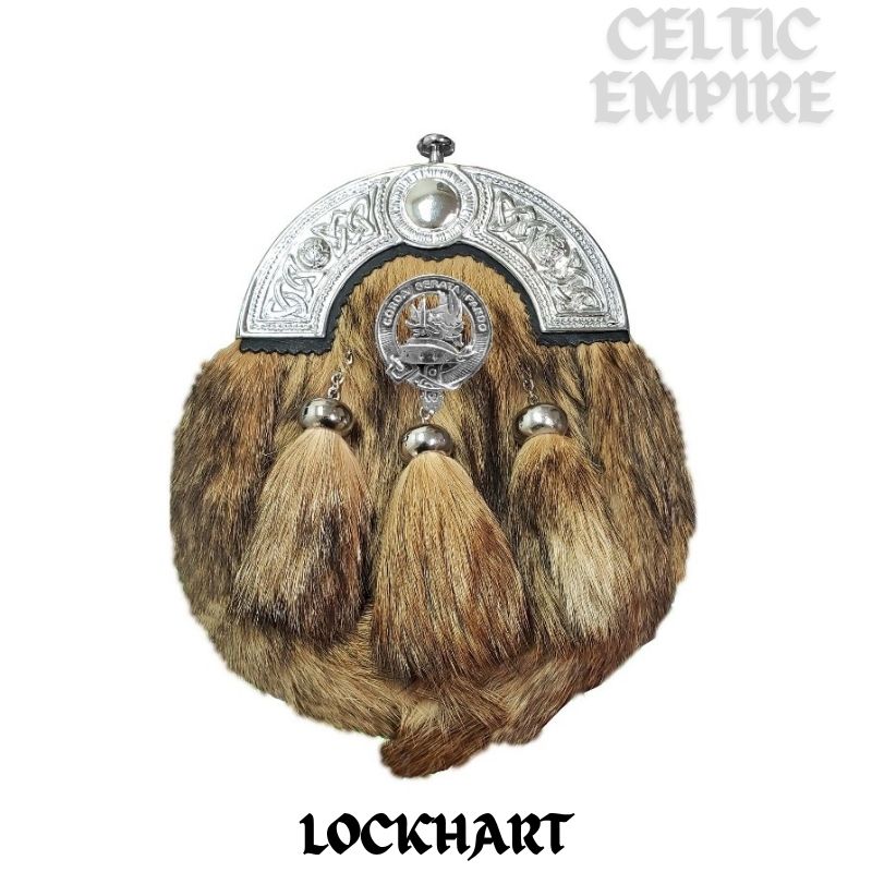 Lockhart Scottish Family Clan Crest Badge Dress Fur Sporran