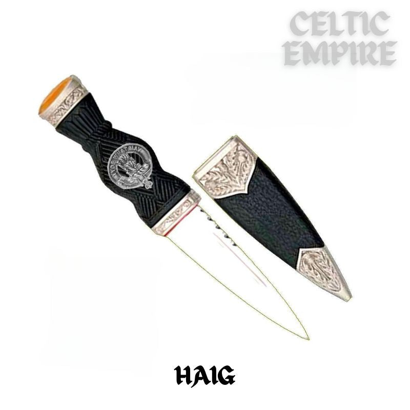 Haig Family Clan Crest Sgian Dubh, Scottish Knife