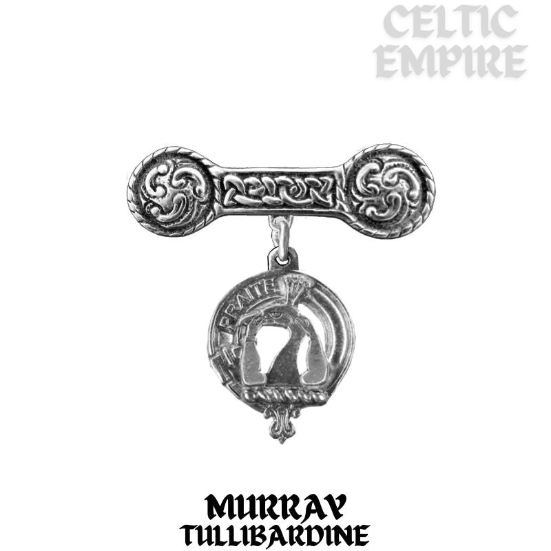 Murray (Tullibardine) Family Clan Crest Iona Bar Brooch - Sterling Silver