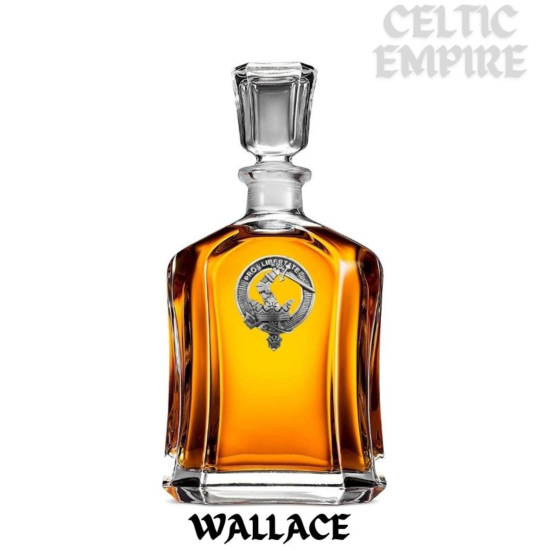 Wallace Family Clan Crest Badge Whiskey Decanter