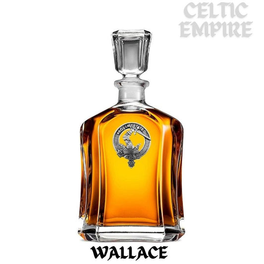 Wallace Family Clan Crest Badge Whiskey Decanter